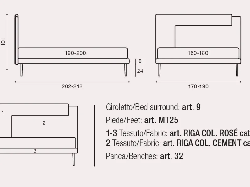 Letto moderno Letto matrimoniale sp di Artigianale scontato 40%