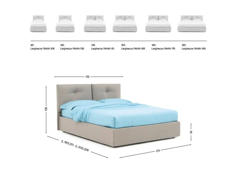 Letto moderno Letto mod haumea Artigianale scontato 40%