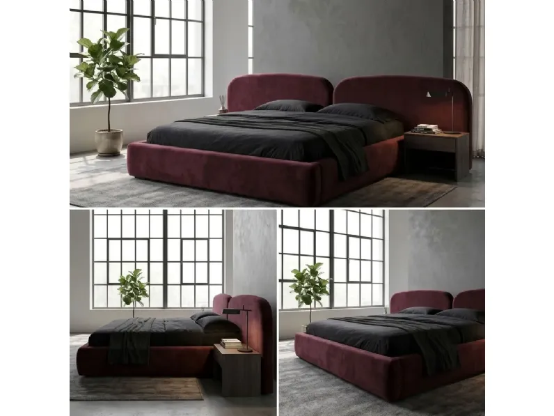 Letto Aura bordeaux Collezione esclusiva a PREZZI OUTLET