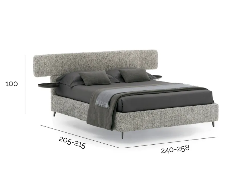 Letto imbottito con contenitore Berge' V&nice a prezzo scontato