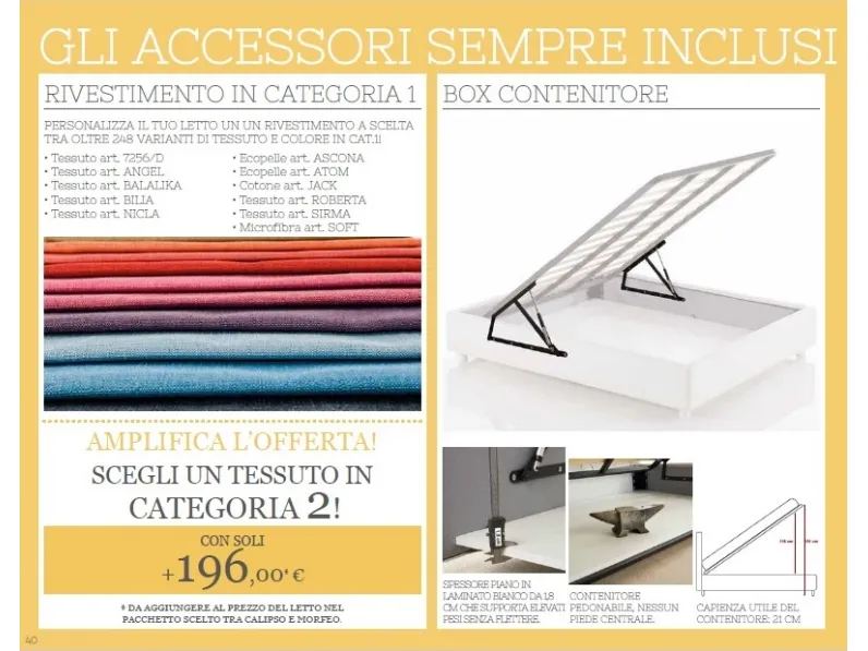 Letto con contenitore Selene marca Lettissimi