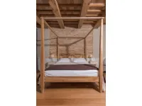 Letto matrimoniale Country- chic in teak massello Outlet etnico con un ribasso IMPERDIBILE