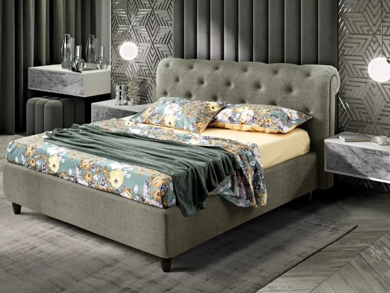 Letto imbottito con contenitore BohemeArtigianalea prezzo scontato