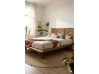 Letto in legno con giroletto Letto doro acacia Outlet etnico a prezzo scontato