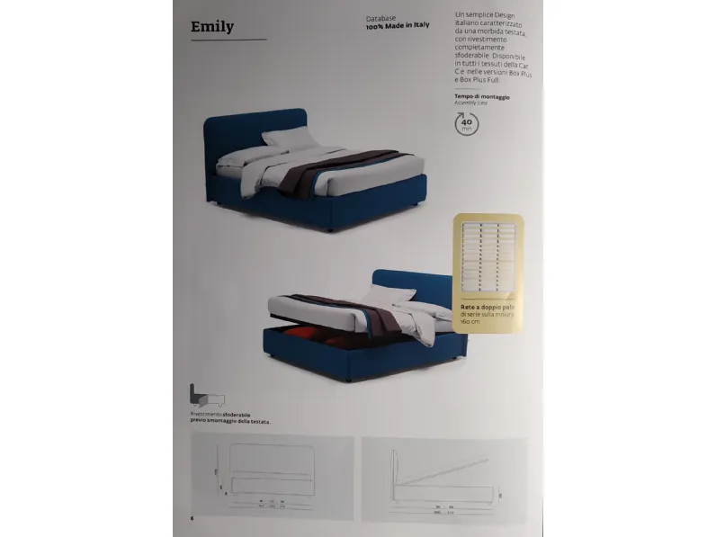 Letto matrimoniale moderno Gin air emily tango Collezione esclusiva a prezzo ribassato