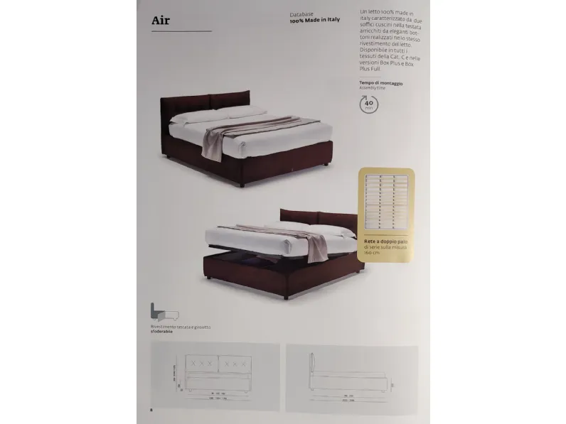 Letto matrimoniale moderno Gin air emily tango Collezione esclusiva a prezzo ribassato