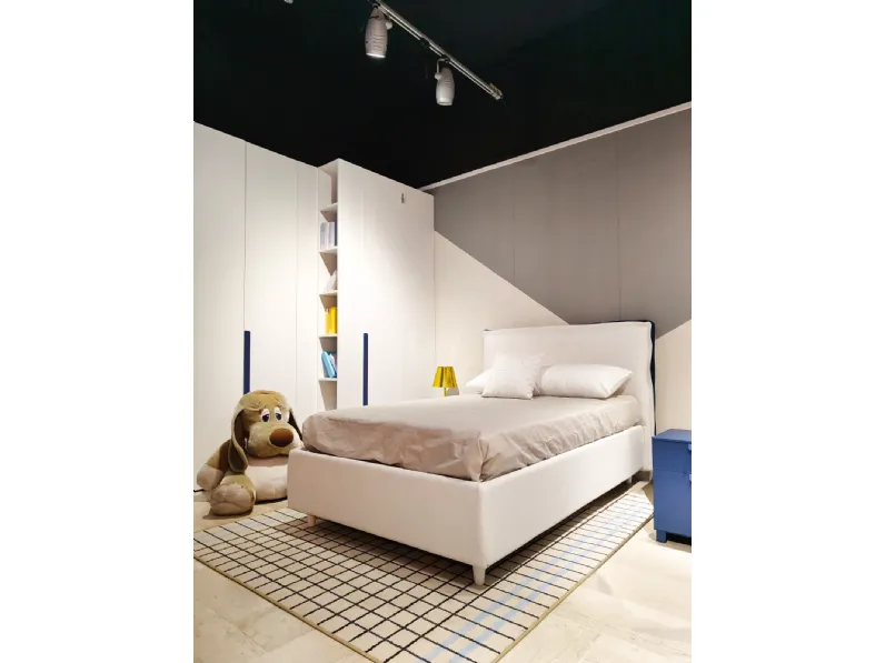 Letto moderno con contenitore Giove Noctis a prezzo ribassato