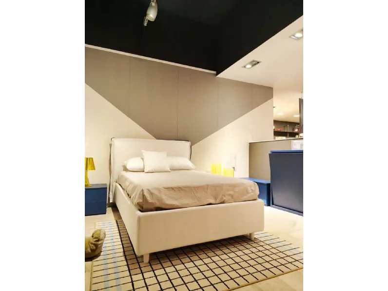 Letto moderno con contenitore Giove Noctis a prezzo ribassato