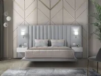Letto matrimoniale maxi  completo di comodini e luci  di Md work scontato del 37%