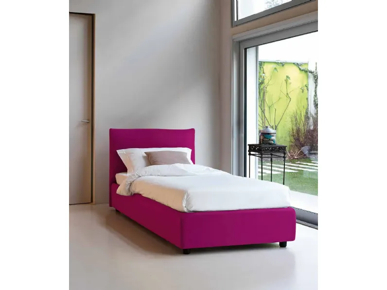 Letto imbottito con contenitore Letto singolo bridge box contenitoreNoctisa prezzo ribassato