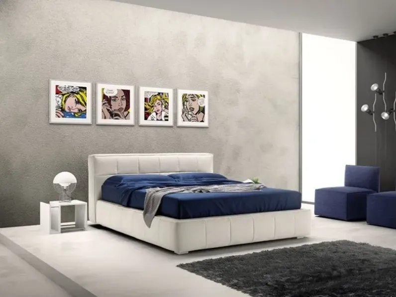 Letto matrimoniale design Square Samoa a prezzo scontato