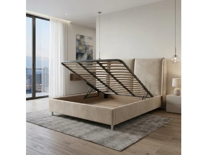 Letto moderno con contenitore Francese Collezione esclusiva a prezzo ribassato