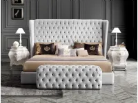 Letto imbottito con giroletto Letto in pelle modello savoia  Md work a prezzo ribassato