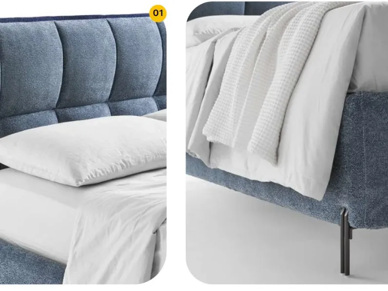 Letto matrimoniale clarice Hopplà a PREZZI OUTLET