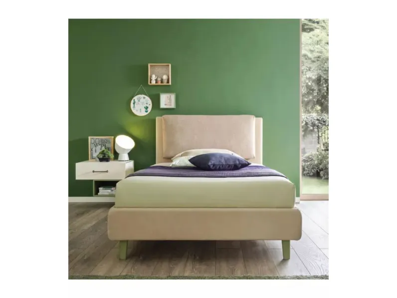 Letto imbottito con giroletto Letto plane pillow Moretti compact a prezzo ribassato