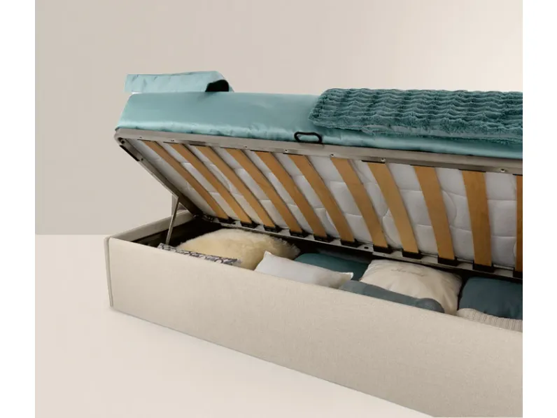 Letto singolo con contenitore Trama Artigiana letti a prezzo ribassato