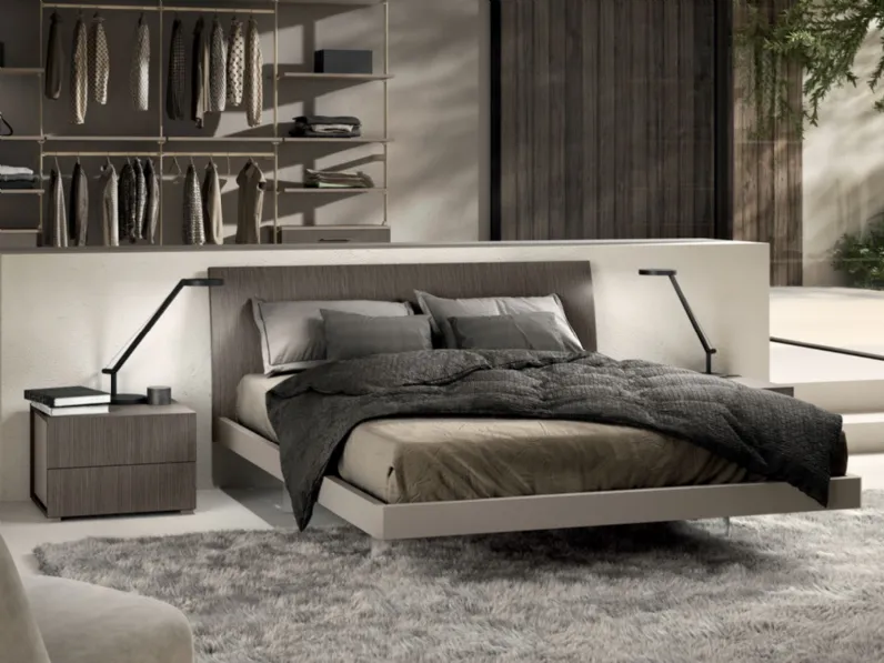 Letto in legno con giroletto AirZg mobilia prezzo ribassato