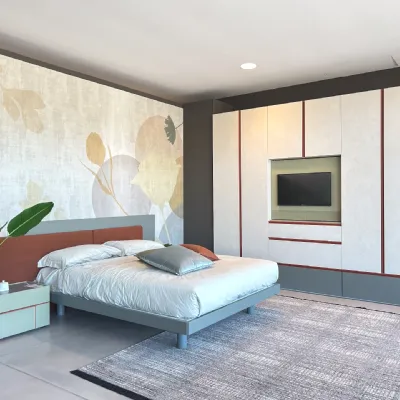Letto design con piedini Letto sommier e testata a muro halifax  Tomasella a prezzo ribassato