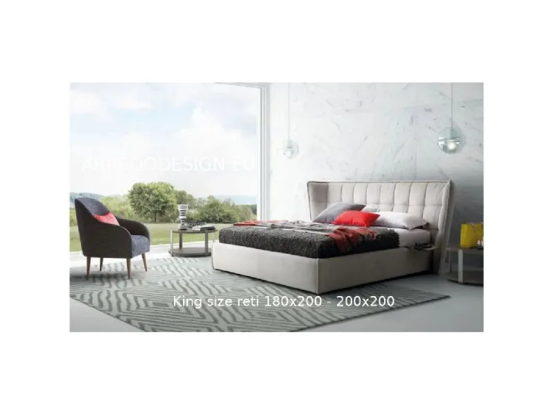 Letto moderno con giroletto Aspen Le comfort a prezzo scontato