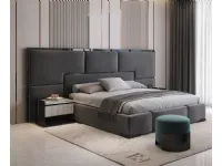 Letto design con giroletto Letto luxury maxi acciaio velluto Md work a prezzo ribassato