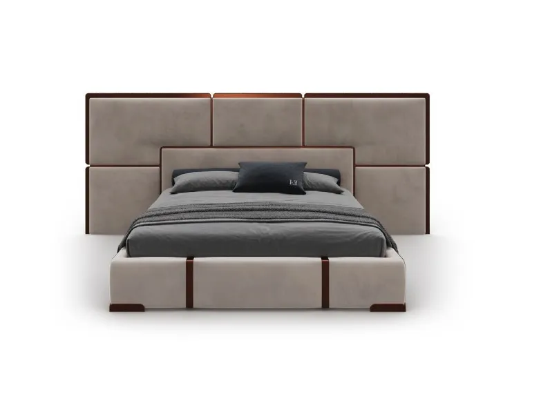 Letto design con giroletto Letto luxury maxi acciaio velluto Md work a prezzo ribassato