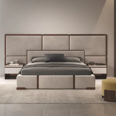 Letto design con giroletto Letto luxury maxi acciaio velluto Md work a prezzo ribassato