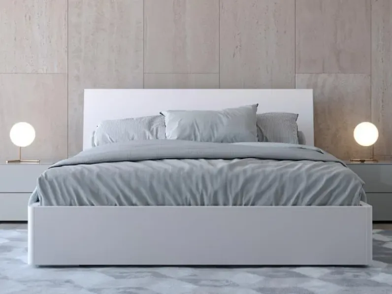 Letto in laccato con contenitore Letto-matrim. mod.colorado con box-cont.-scontato del 30% Giessegi a prezzo scontato