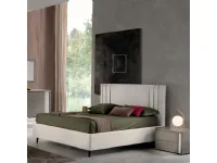 Letto  letto matrimoniale mod.oxford rivestito in tessuto colore ecr completo di box-contenitore in promo-sconto del 40% Gierre mobili SCONTATO a PREZZI OUTLET