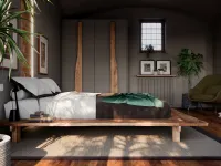 Letto in legno modello Letto  matyrimoniale zen japan in legno  di Nuovi mondi collection scontato 50%