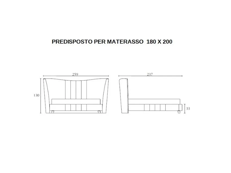 Letto moderno Letto maxi in pelle varie finiture Md work scontato 38%