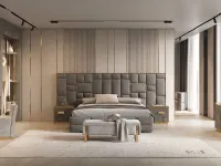 Letto design con giroletto Letto maxi velluto acciaio  Md work a prezzo scontato