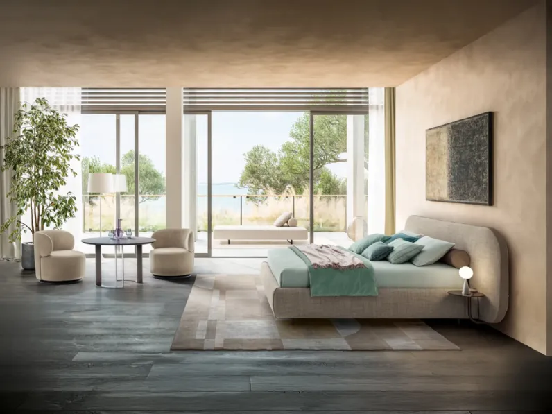Letto design con contenitore B curve Twils a prezzo scontato