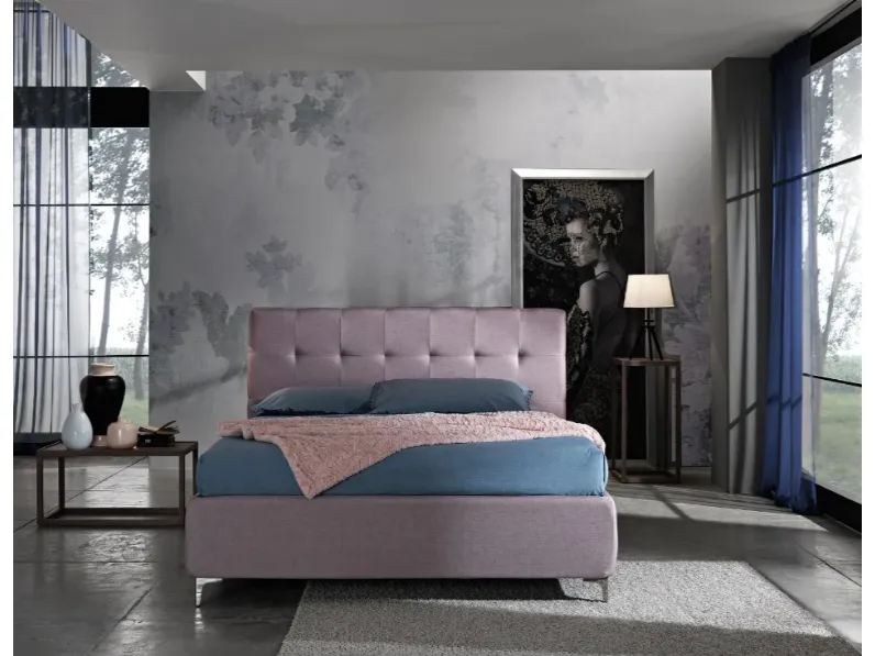 Letto imbottito modello Domino di Artigiana letti scontato 29%