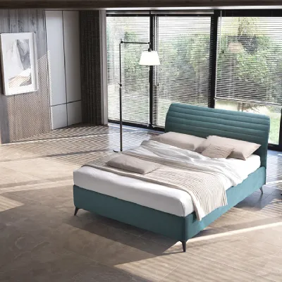 Letto imbottito modello Letto matrimoniale da con contenitore di Artigianale scontato 40%