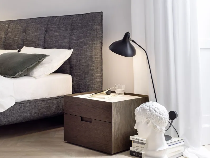 Letto design con gambe Letto matrimoniale nathy, design moderno in finitura  savana Collezione esclusiva a prezzo scontato