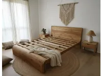 Letto in legno con giroletto Letto wave legno teak Outlet etnico a prezzo ribassato