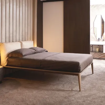 Letto in legno con piedini Aries outlet Diotti.com a prezzo ribassato