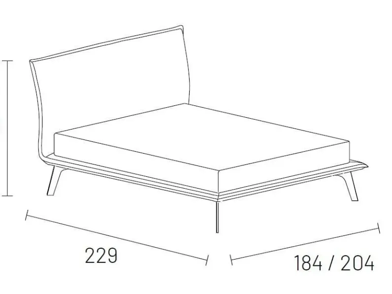 Letto design con piedini Space Dall'agnese a prezzo scontato