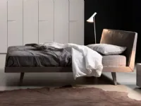 Letto matrimoniale design Legno e pelle vintage Sangiacomo a prezzo scontato