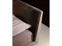 Letto matrimoniale design Legno e pelle vintage Sangiacomo a prezzo scontato