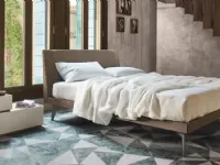 Letto matrimoniale design Legno e pelle vintage Sangiacomo a prezzo scontato