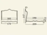 Letto matrimoniale Letto luxury savoia 900 Md work con uno sconto IMPERDIBILE