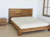 Letto in legno con giroletto Golan teak Outlet etnico a prezzo scontato