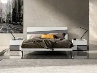 Letto in legno con giroletto TreosZg mobilia prezzo scontato