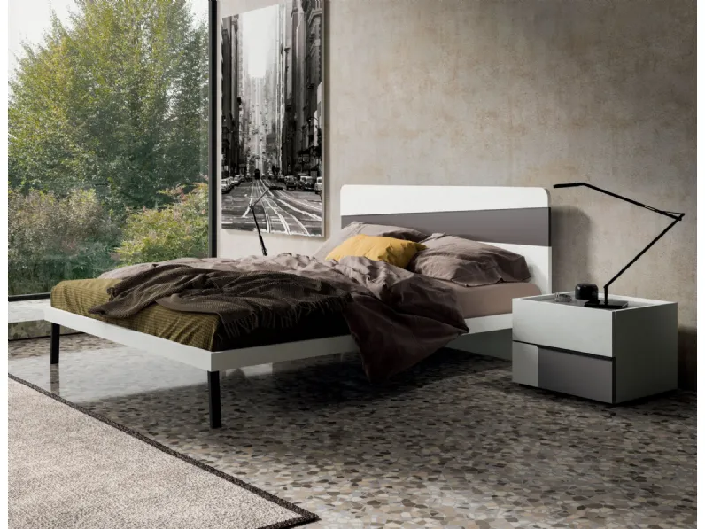Letto in legno con giroletto Treos Zg mobili a prezzo scontato