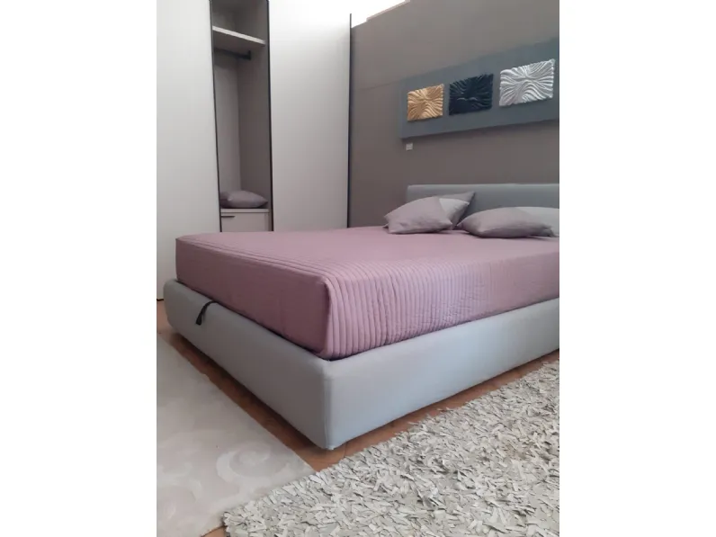 Letto imbottito con contenitore Gaia plane Bolzan a prezzo ribassato