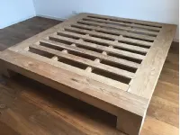 Letto in legno con giroletto Giroletto slat teak massello Artigianale a prezzo ribassato