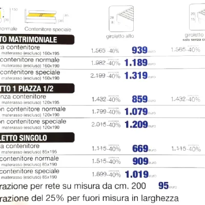 Letto moderno Nizza Salvetti con uno sconto del 40%