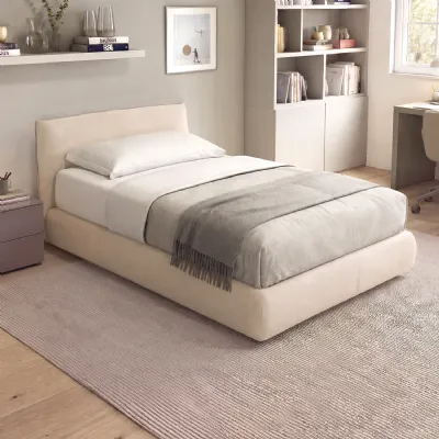 Letto moderno con contenitore Astoria outlet piazza e mezza Diotti.com a prezzo ribassato