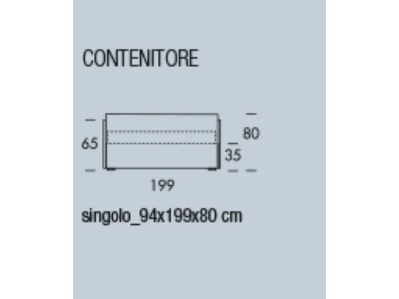 Letto singolo Turchese Nefi con un ribasso del 50%